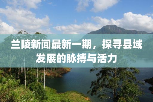 蘭陵新聞最新一期，探尋縣域發(fā)展的脈搏與活力