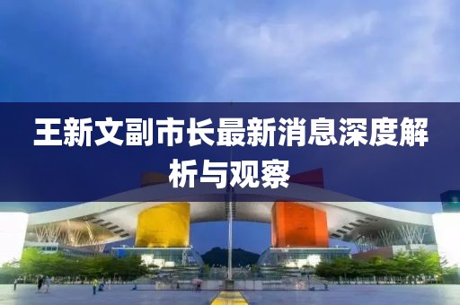 王新文副市長(cháng)最新消息深度解析與觀(guān)察