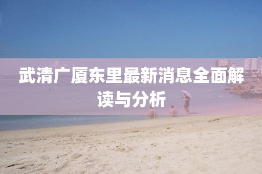 武清廣廈東里最新消息全面解讀與分析