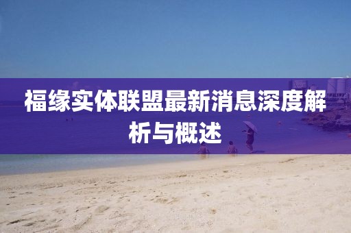 福緣實(shí)體聯(lián)盟最新消息深度解析與概述