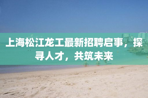 上海松江龍工最新招聘啟事，探尋人才，共筑未來(lái)