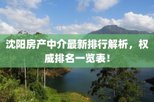 沈陽(yáng)房產(chǎn)中介最新排行解析，權威排名一覽表！
