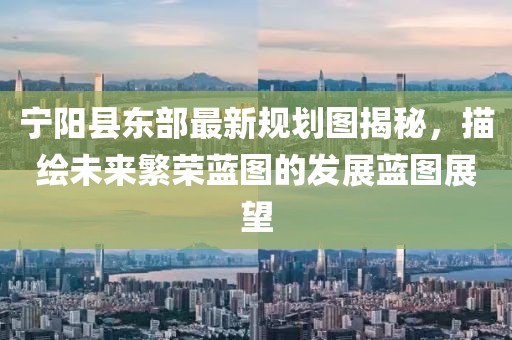 寧陽(yáng)縣東部最新規劃圖揭秘，描繪未來(lái)繁榮藍圖的發(fā)展藍圖展望