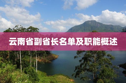 云南省副省長(cháng)名單及職能概述