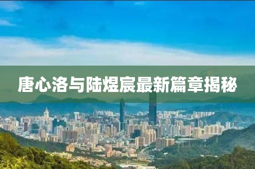 唐心洛與陸煜宸最新篇章揭秘
