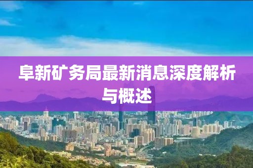 阜新礦務(wù)局最新消息深度解析與概述