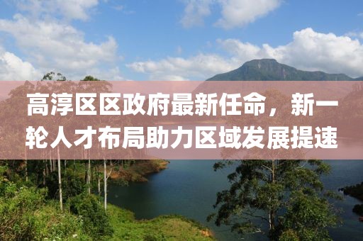 高淳區區政府最新任命，新一輪人才布局助力區域發(fā)展提速