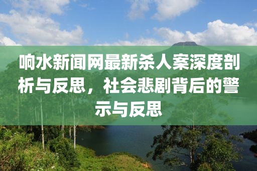 響水新聞網(wǎng)最新殺人案深度剖析與反思，社會(huì )悲劇背后的警示與反思