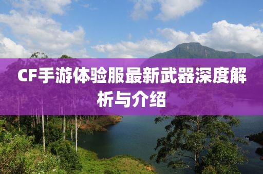 CF手游體驗服最新武器深度解析與介紹