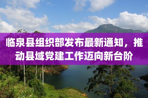 臨泉縣組織部發(fā)布最新通知，推動(dòng)縣域黨建工作邁向新臺階