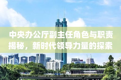 中央辦公廳副主任角色與職責揭秘，新時(shí)代領(lǐng)導力量的探索