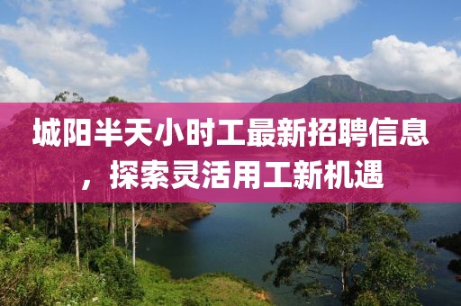 城陽(yáng)半天小時(shí)工最新招聘信息，探索靈活用工新機遇