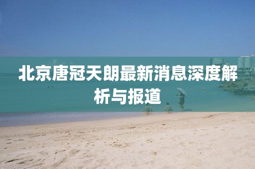 北京唐冠天朗最新消息深度解析與報道