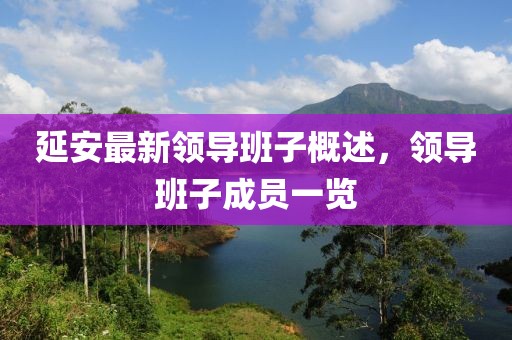 延安最新領(lǐng)導班子概述，領(lǐng)導班子成員一覽