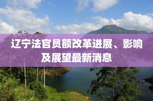 遼寧法官員額改革進(jìn)展、影響及展望最新消息