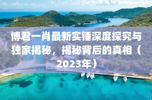 博君一肖最新實(shí)錘深度探究與獨家揭秘，揭秘背后的真相（2023年）