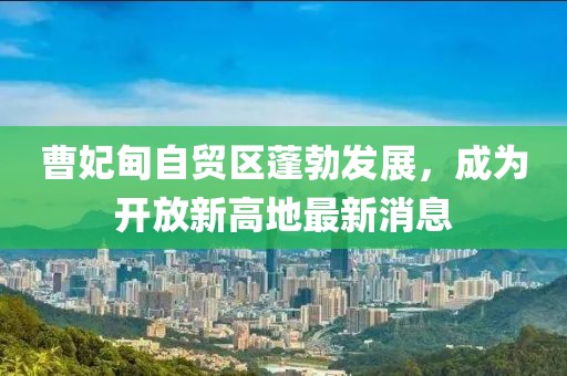曹妃甸自貿區蓬勃發(fā)展，成為開(kāi)放新高地最新消息