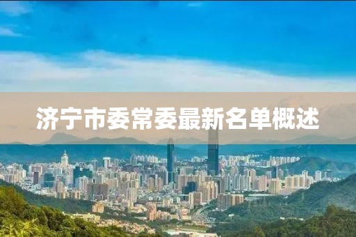 濟寧市委常委最新名單概述