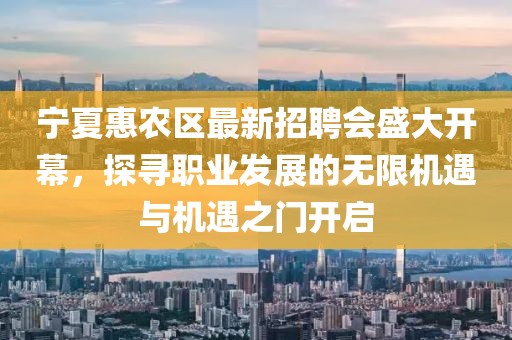 寧夏惠農區最新招聘會(huì )盛大開(kāi)幕，探尋職業(yè)發(fā)展的無(wú)限機遇與機遇之門(mén)開(kāi)啟
