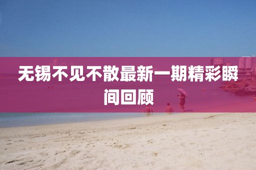 無(wú)錫不見(jiàn)不散最新一期精彩瞬間回顧
