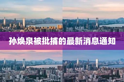孫煥泉被批捕的最新消息通知