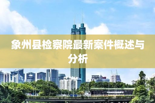 象州縣檢察院最新案件概述與分析