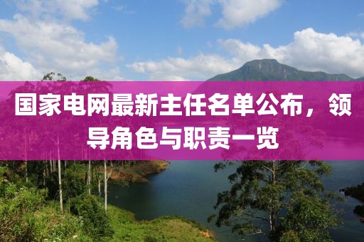 國家電網(wǎng)最新主任名單公布，領(lǐng)導角色與職責一覽