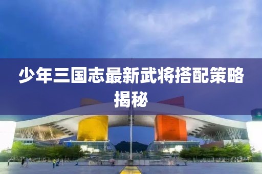 少年三國志最新武將搭配策略揭秘