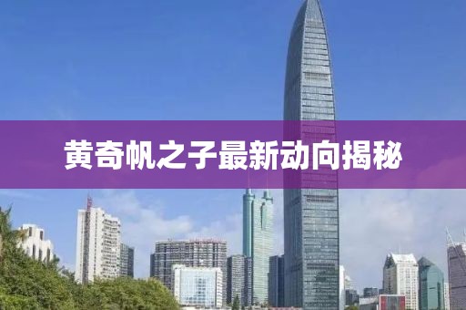 黃奇帆之子最新動(dòng)向揭秘
