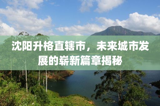 沈陽(yáng)升格直轄市，未來(lái)城市發(fā)展的嶄新篇章揭秘