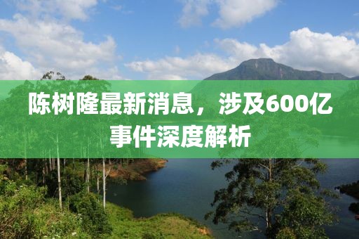 陳樹(shù)隆最新消息，涉及600億事件深度解析