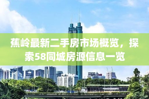 蕉嶺最新二手房市場(chǎng)概覽，探索58同城房源信息一覽