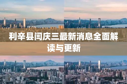 利辛縣閆慶三最新消息全面解讀與更新
