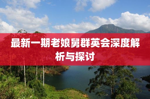 最新一期老娘舅群英會(huì )深度解析與探討