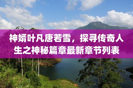 神婿葉凡唐若雪，探尋傳奇人生之神秘篇章最新章節列表