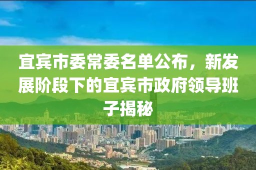 宜賓市委常委名單公布，新發(fā)展階段下的宜賓市政府領(lǐng)導班子揭秘