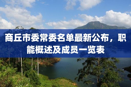 商丘市委常委名單最新公布，職能概述及成員一覽表
