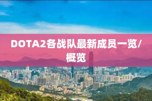 DOTA2各戰隊最新成員一覽/概覽