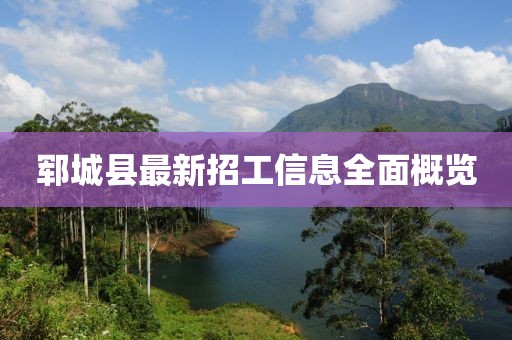 鄆城縣最新招工信息全面概覽