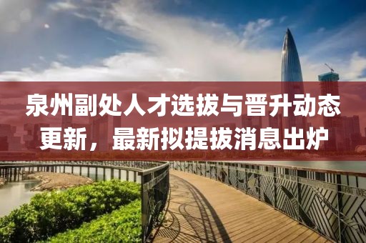 泉州副處人才選拔與晉升動(dòng)態(tài)更新，最新擬提拔消息出爐