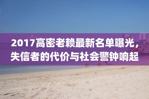 2017高密老賴(lài)最新名單曝光，失信者的代價(jià)與社會(huì )警鐘響起