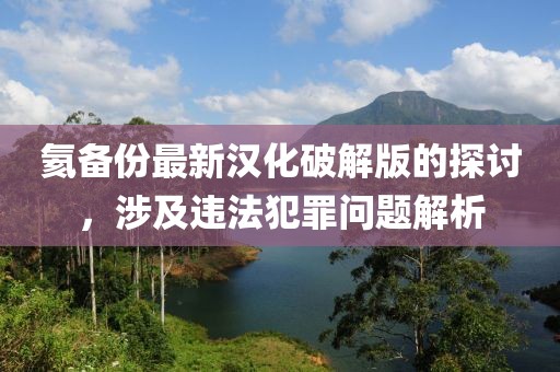 氦備份最新漢化破解版的探討，涉及違法犯罪問(wèn)題解析