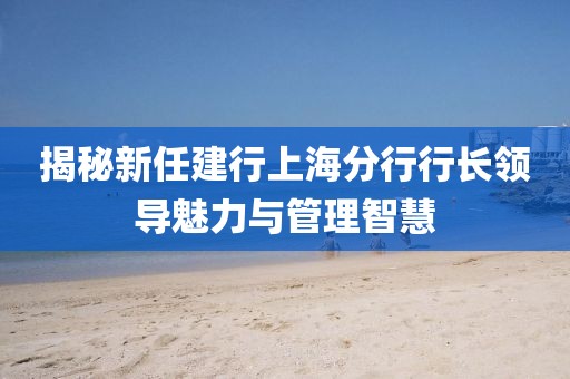 揭秘新任建行上海分行行長(cháng)領(lǐng)導魅力與管理智慧