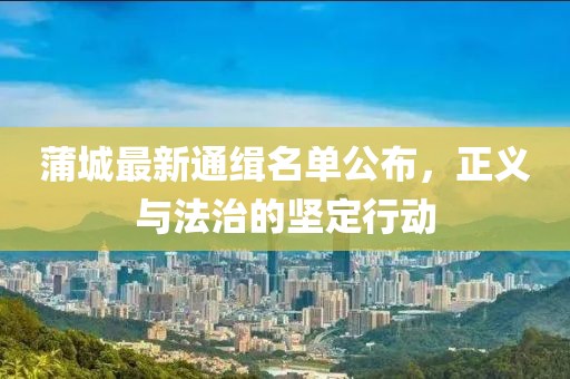 蒲城最新通緝名單公布，正義與法治的堅定行動(dòng)