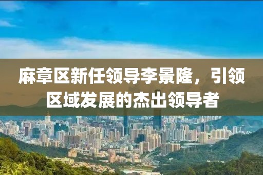 麻章區新任領(lǐng)導李景隆，引領(lǐng)區域發(fā)展的杰出領(lǐng)導者
