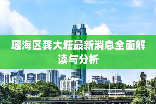 瑤海區龔大塘最新消息全面解讀與分析