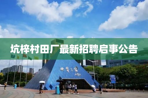 坑梓村田廠(chǎng)最新招聘啟事公告