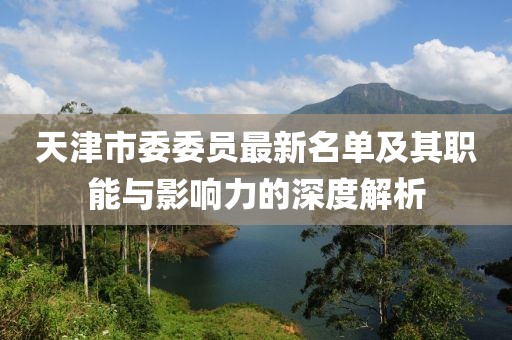 天津市委委員最新名單及其職能與影響力的深度解析
