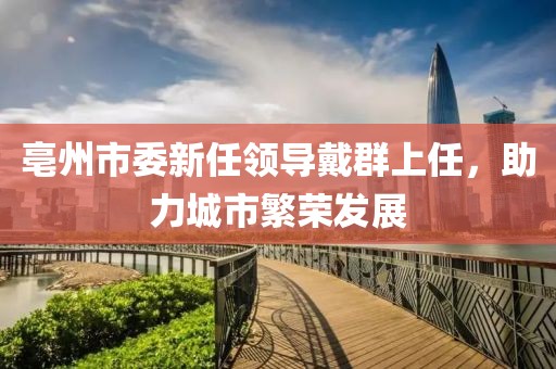 亳州市委新任領(lǐng)導戴群上任，助力城市繁榮發(fā)展