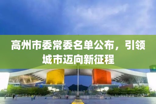 高州市委常委名單公布，引領(lǐng)城市邁向新征程